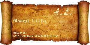 Abonyi Lilla névjegykártya